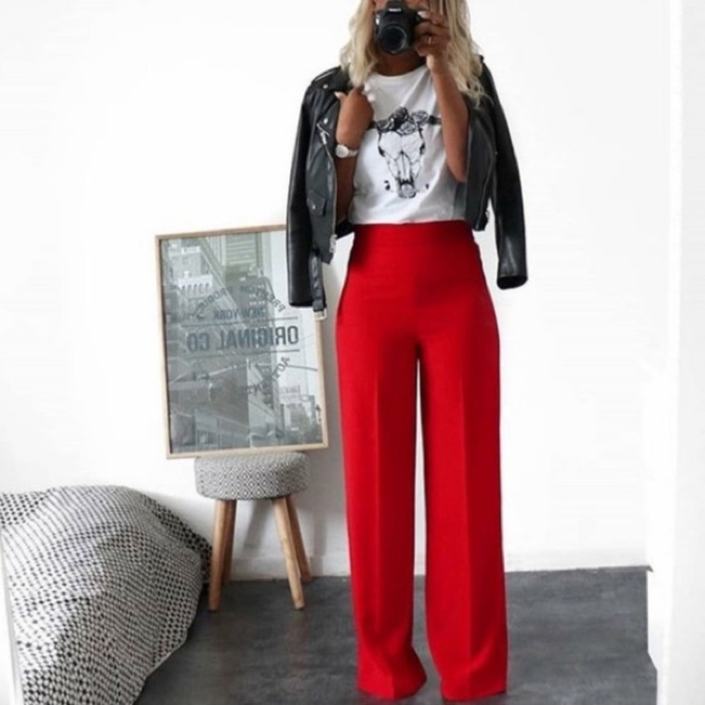 Zara red pants xs